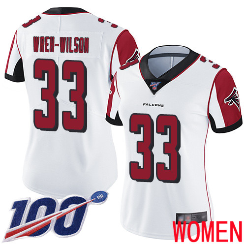 Atlanta Falcons Limited White Women Blidi Wreh-Wilson Road Jersey NFL Football #33 100th Season Vapor Untouchable
